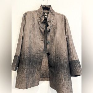 XL Dressy Silvery Gray/ Brown Jacket (NWOT)